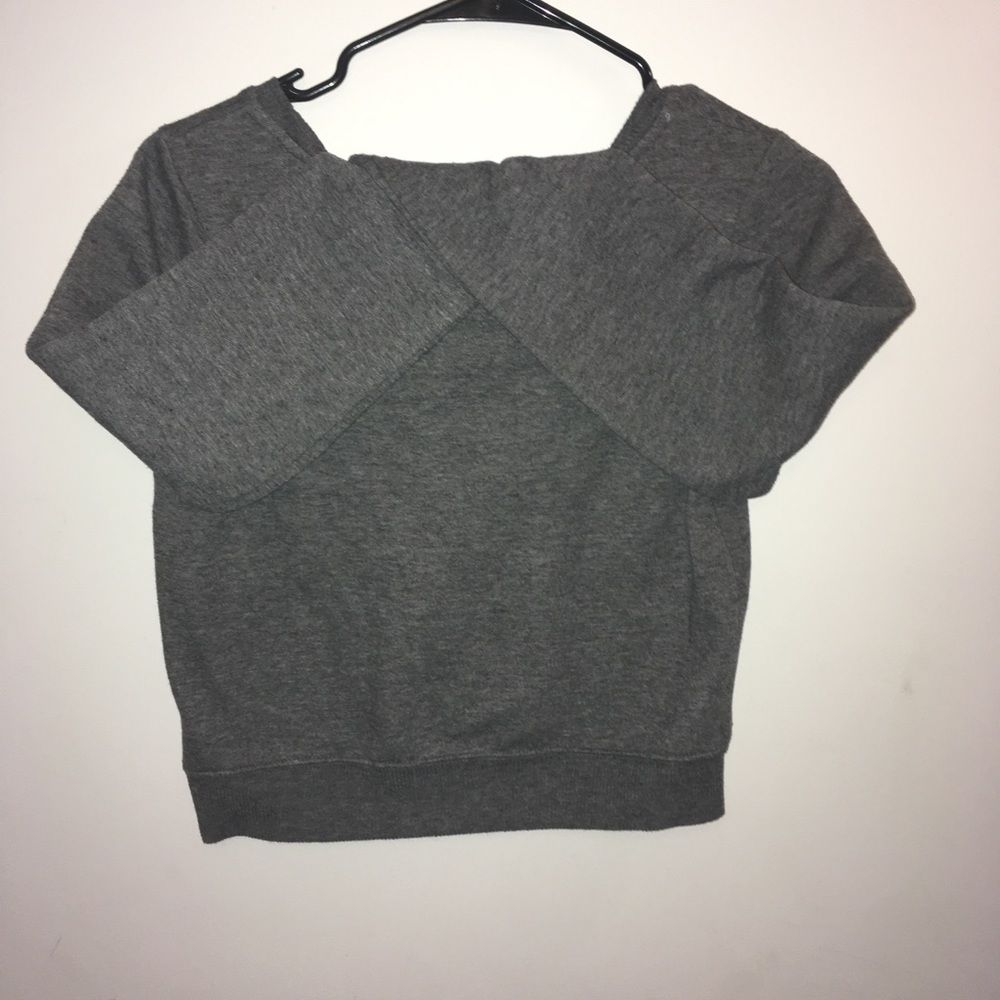 Grey OMG GO crop top sweater. Fits snug. - Picture 2 of 2